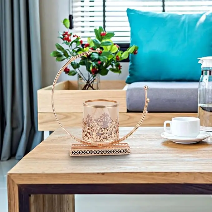 Rose Gold Metal Votive Candle Holders Small Decorative Wedding Tealight Candles Holder for Table Decorations from India