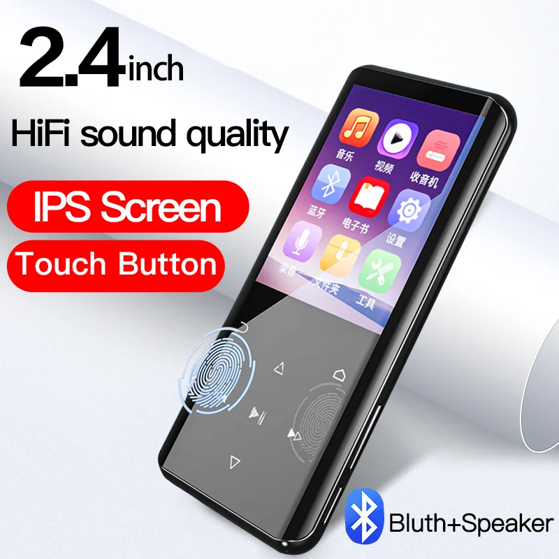 Good Quality RUIZU D25 Usb Bt5.0 Pro Mp3 Lossless Voice Built-in Battery Square Mp4 Video Portable Multimedia MP3 Music Player