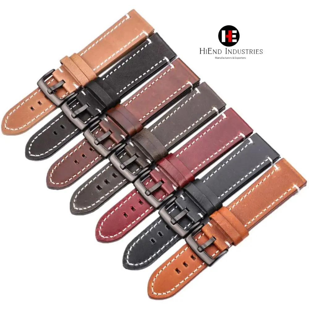 Vintage Genuine Leather Watchband 7 Colors Strap 18mm 20mm 22mm 24mm Women Men Cowhide Smart Watch Band Belt Accessories