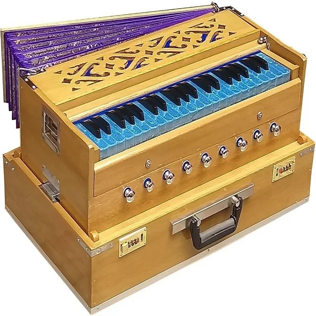 HARMONIUM PORATBE 9 STOPS 42 KEYS 3.5  OCTAVES DOUBLE REEDS 440Hz 7 FOLD BELLOW   DJ