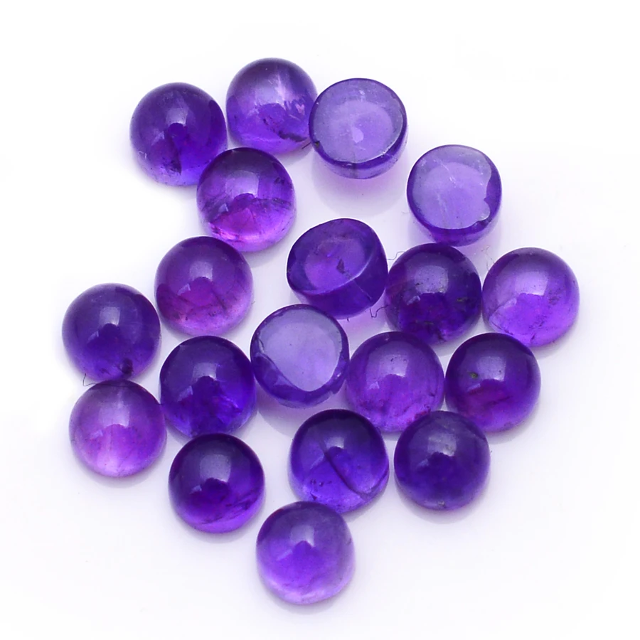 Natural Purple Amethyst 4mm Oval Shape Cabochons Smooth Flat Back Loose Gemstones IGI Certificate Jewelry Accessories iroc Sales