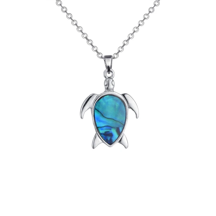 collana tartaruga Starfish Palm Tree Mermaid Sand Dollars Dolphin Necklace Ocean Abalone Sea Turtle Necklace For Women