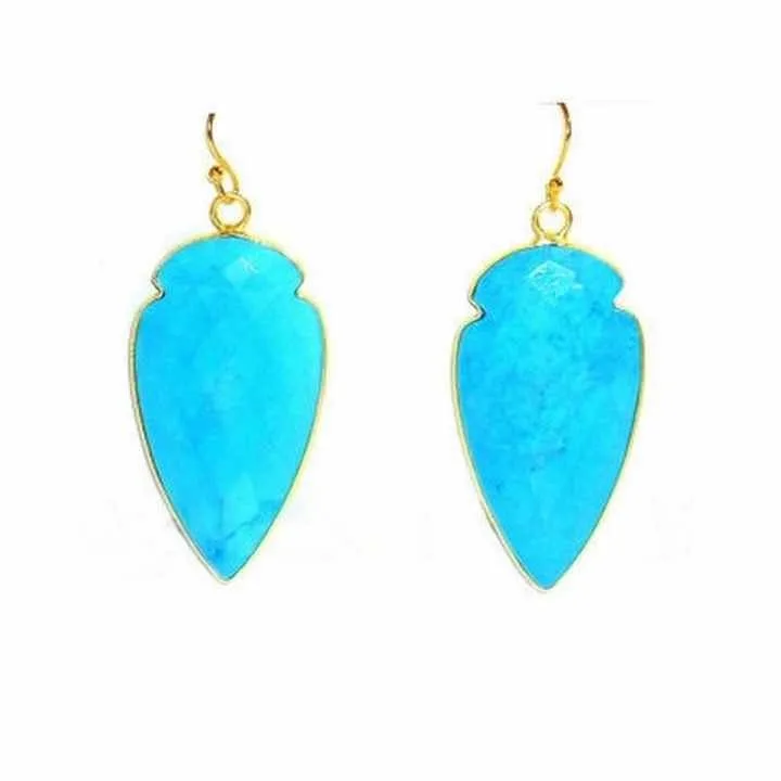 Charming Turquoise Solid Composite Earrings in Exquisite Handmade Jewelry for a Timeless Look Hook Earrings