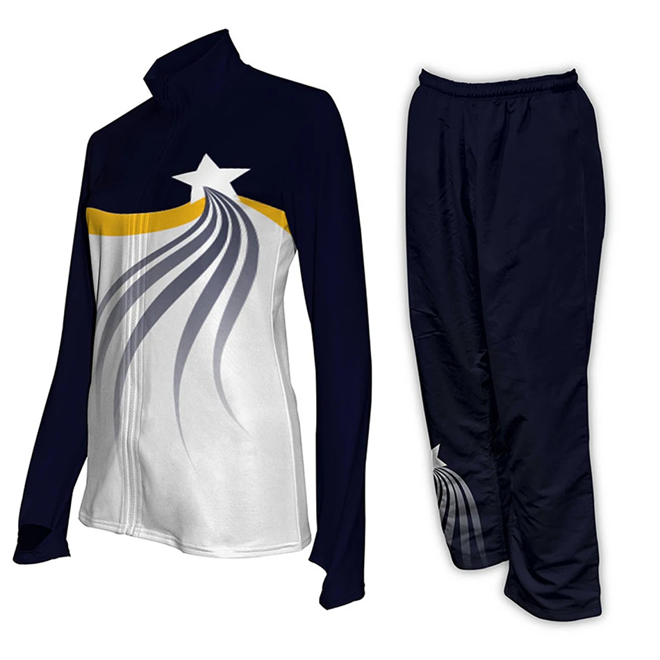 Custom Sublimated Tracksuit cheer warm up jacket set cheerleading practice wear majorette dance team warm ups