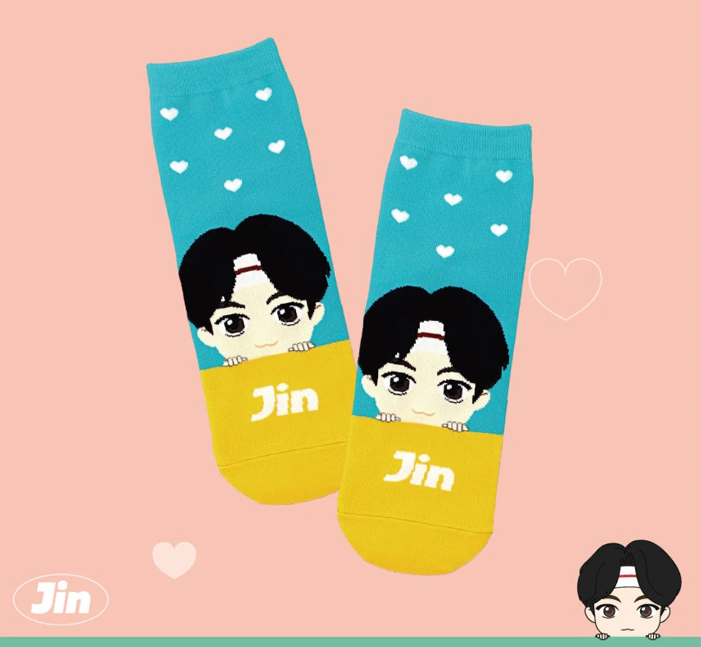 Official Tinytan face socks Korea gift army fanclub k-pop Bangtan boys goods merchandise custom made Suga Jung kook Jin RM