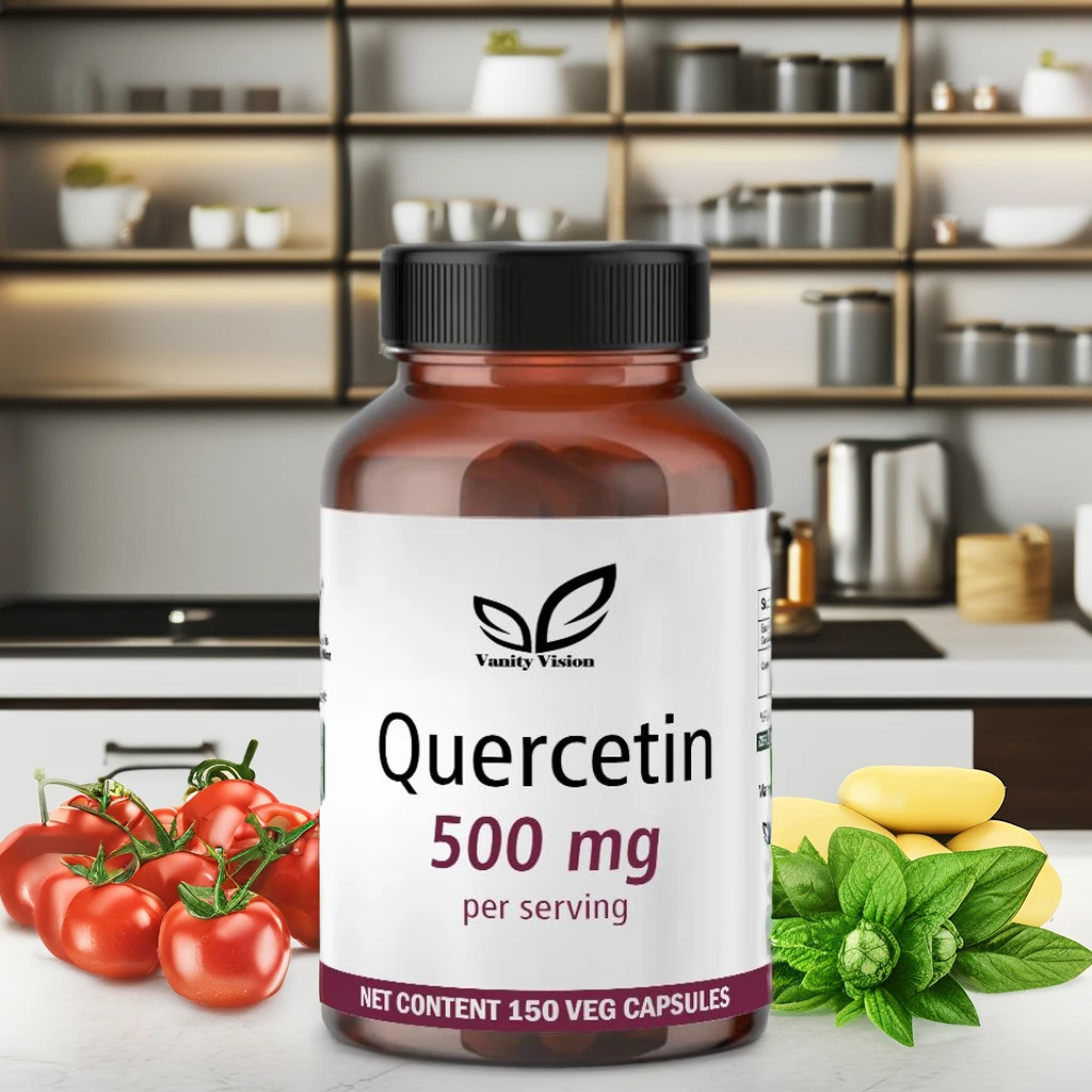 Vanity Vision Quercetin 1000mg Zinc 50mg Vitamin C 1000mg Vitamin D 5000 IU Bromelain Elderberry - Lung Immune Defense Support
