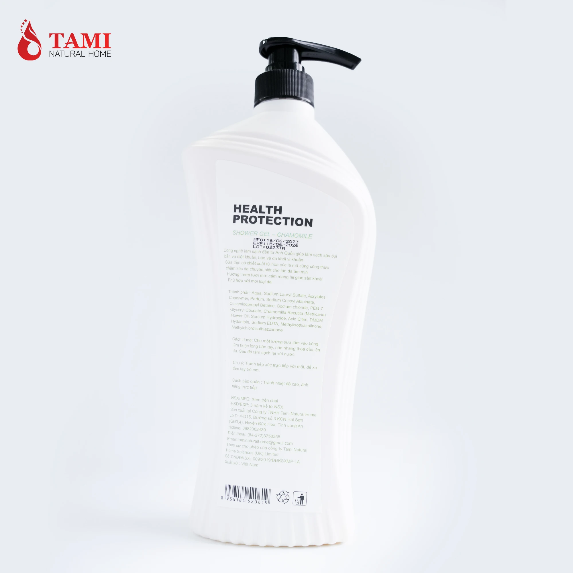 Wholesale Exported 1270g Chamomile Shower Gel from Vietnam Moisturizing Liquid with Bubble Feature Health Protection All Genders