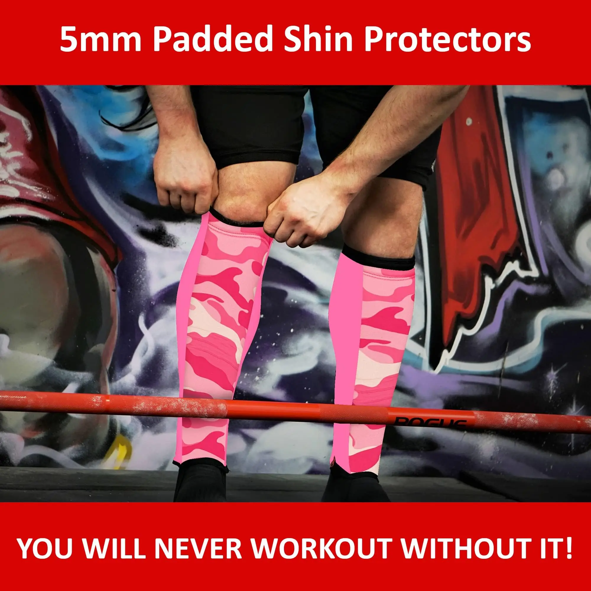 Gray Camo Rope Climbing Shin Sleeves 5MM Neoprene Padded Rope Climb Shin Protector Cross-fit Deadlift Workout Calf Guard Sleeve