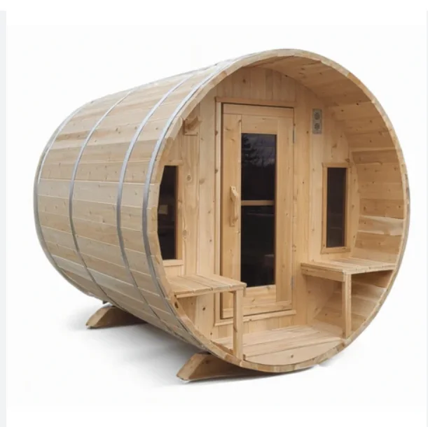 Scandia Electric Barrel Sauna Outdoor Steam Sauna Wooden Kit 4 Person Barrel Infrared Sauna Room Outdoor