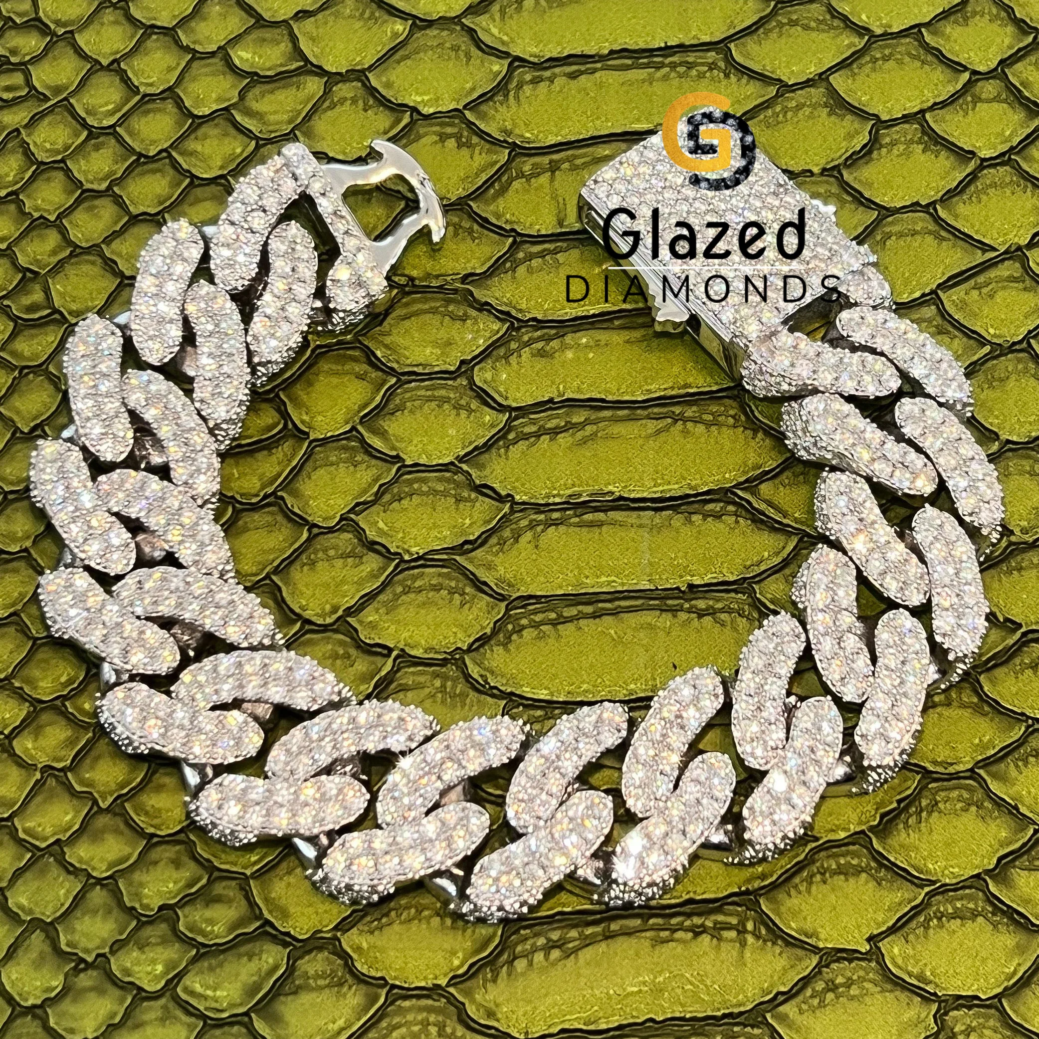 Most Unique 925 Sterling Silver Hip Hop Bracelet Unisex Lab Grown Cut Exclusive Diamond Enhanced VVS Clarity Gold Beaded Bangles