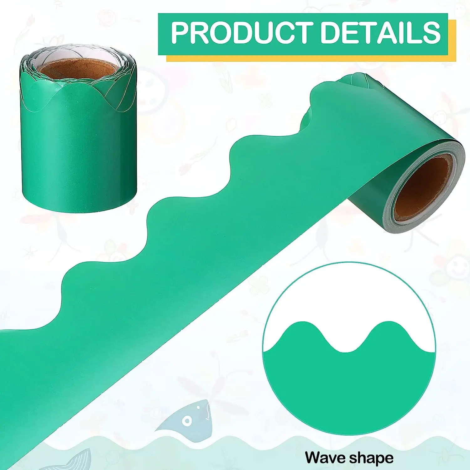 Scalloped Bulletin Board Borders Multicolor Rolled Border Trim Bulletin Board Decor Classroom Paper Bulletin Border