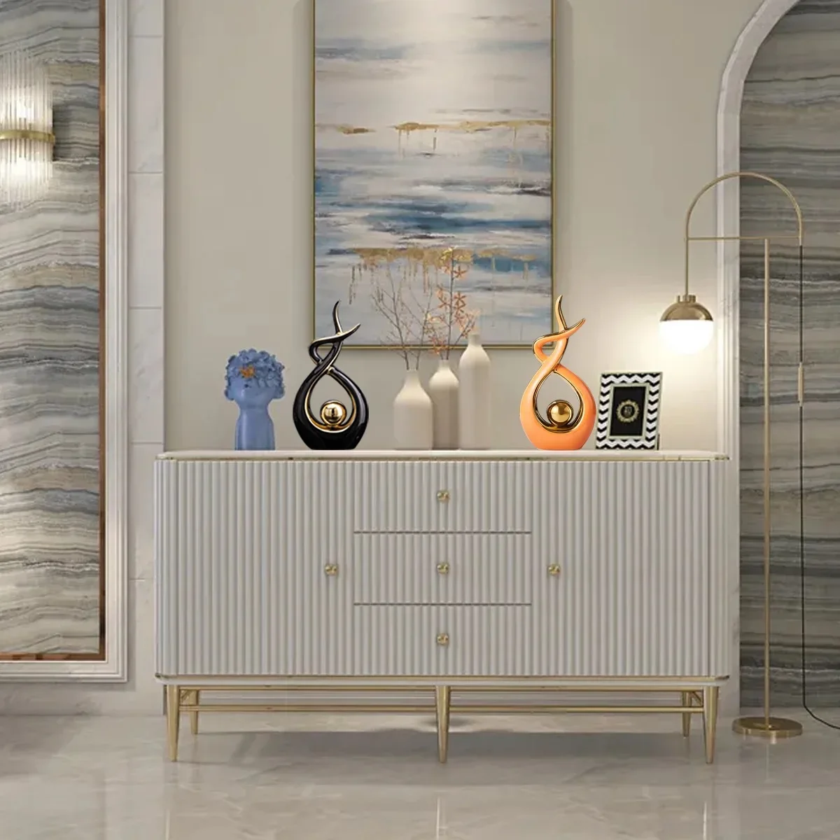 high quality european office room decors gold interior decoration ceramic home decor