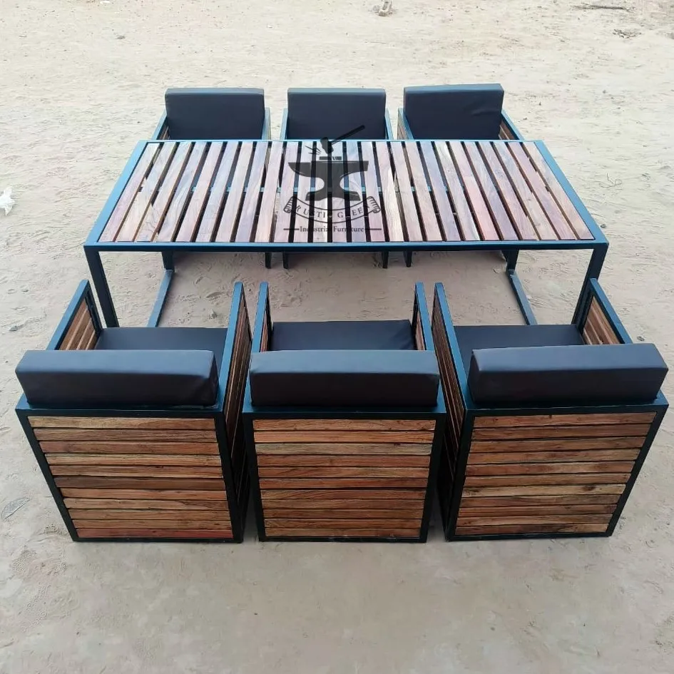 Cheap rectangular solid wood slab outdoor dining furniture chairs cafe wooden table top for de restaurant