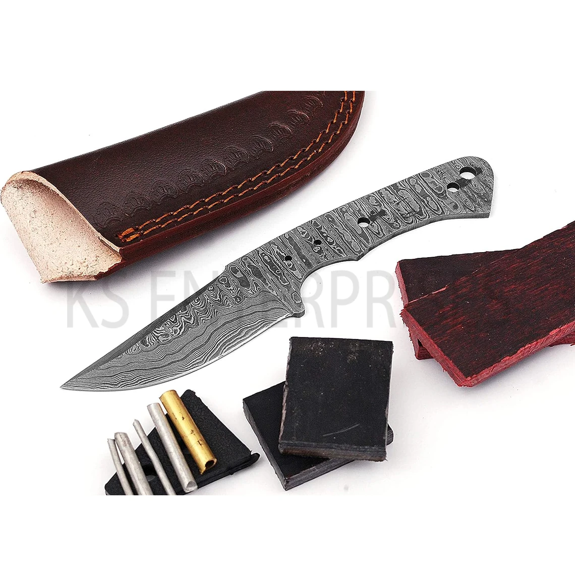 Fixed Blade Hunting Knife Blank Blade DIY Making Tools Outdoor Camping Tool Damascus Utility Kitchen Knives Blanks