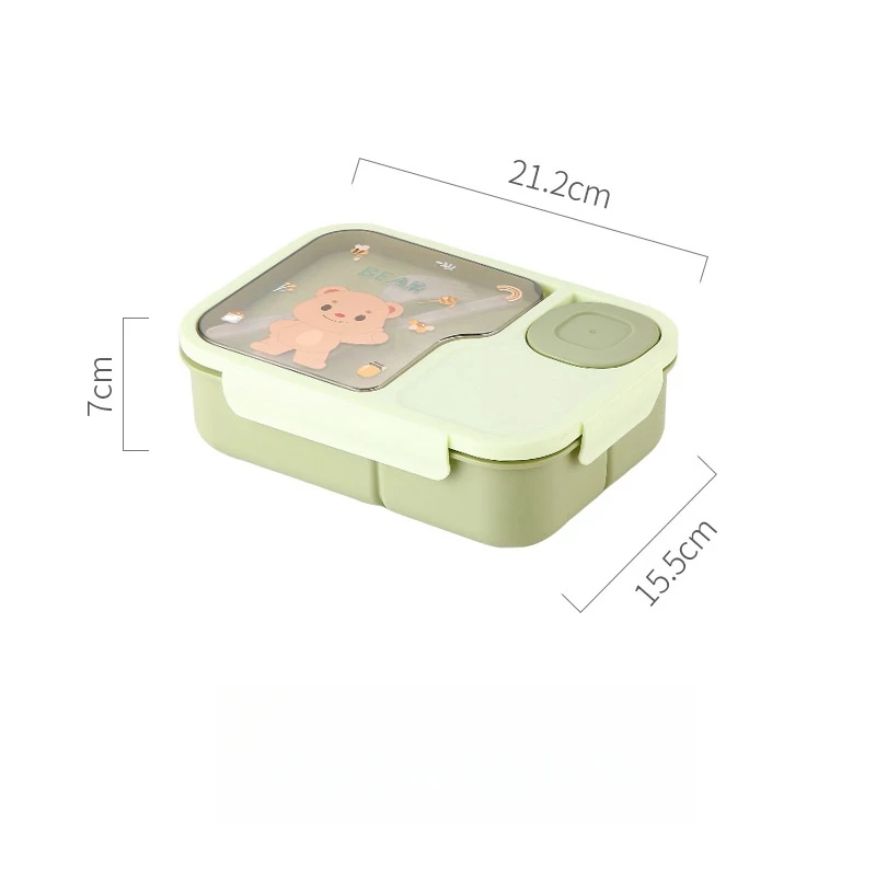 V88 3 Compartment Bento Box for Students Plastic Bento Lunch Box Food Storage Containers for Dining Out Work