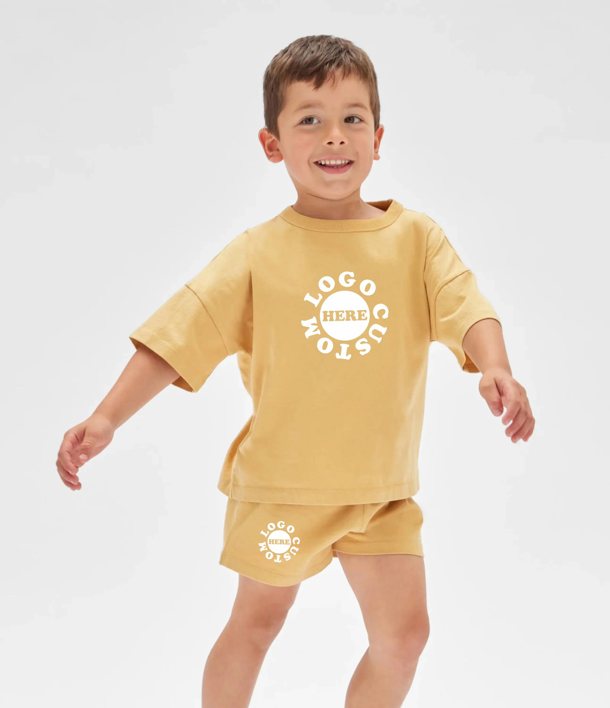 Hot Sale Custom Kids Boutique Clothing Sets / Short And Shirt Sets Kids Summer Toddler Boy Short Set With Custom Logo