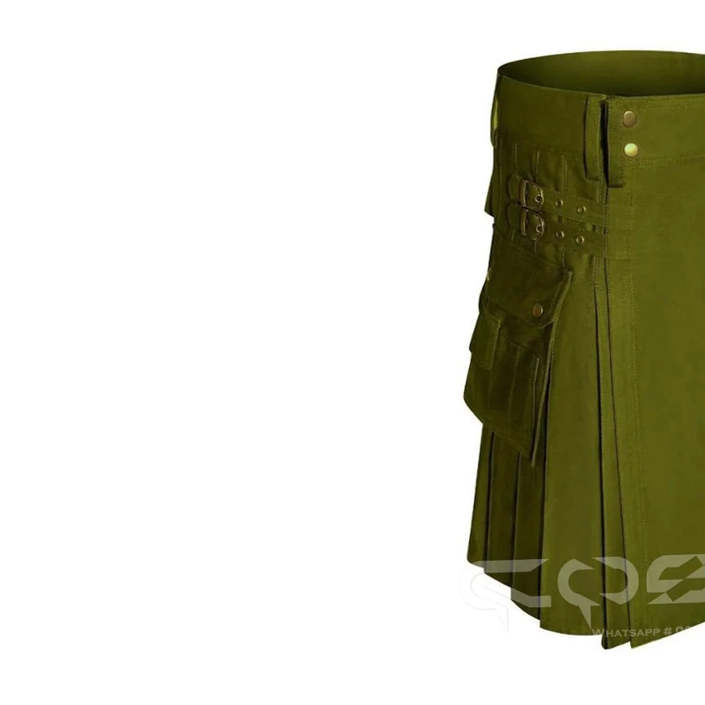 COSH KILTS заказной оливково-зеленый Универсальный килт прочный материал с усиленными карманами