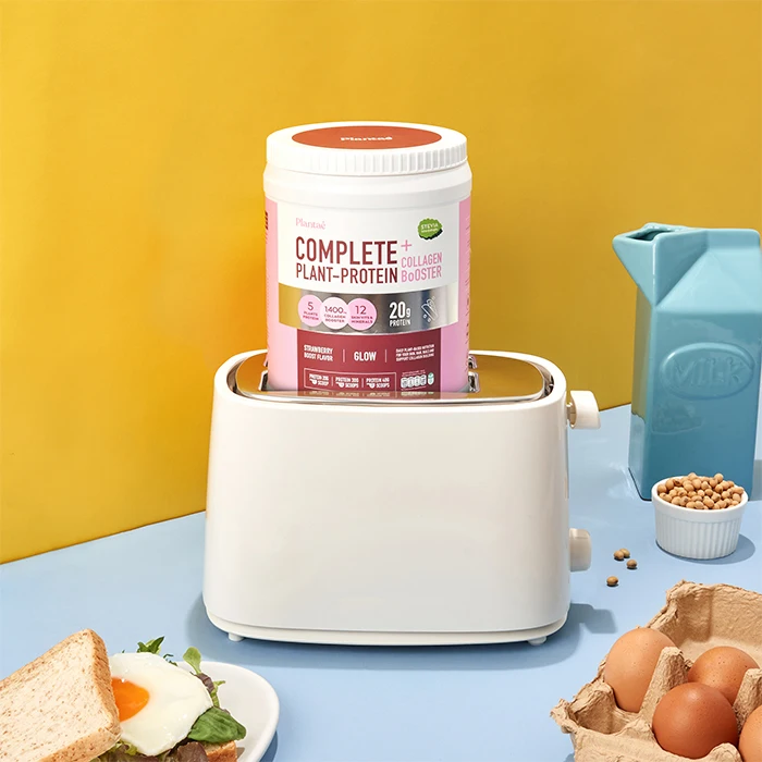 Recommended High Quality Complete Plant Protein + Collagen Booster Strawberry from Thailand