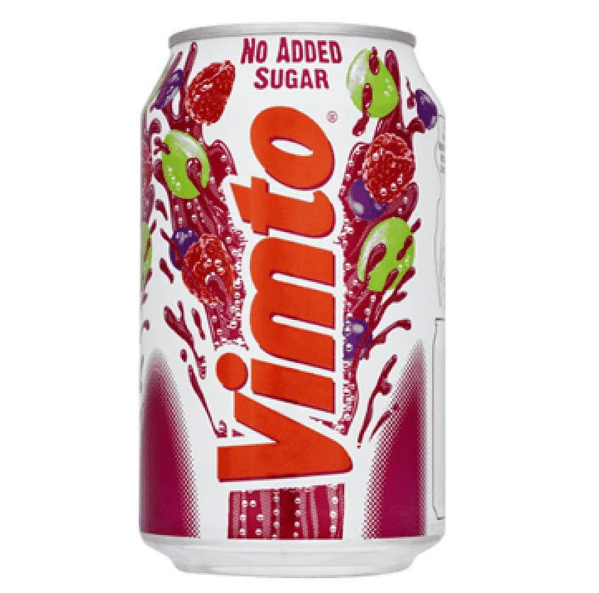 Fizzy Blue Raspberry | Vimto Fizzy Sparkling Fruit Flavoured Drink Can, 24 X 250 ml - Pack of 24
