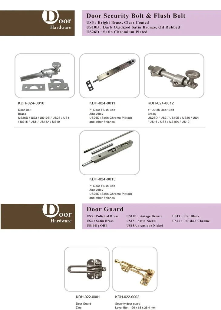 Door hardware stainless steel Padlocking Slide Bolt