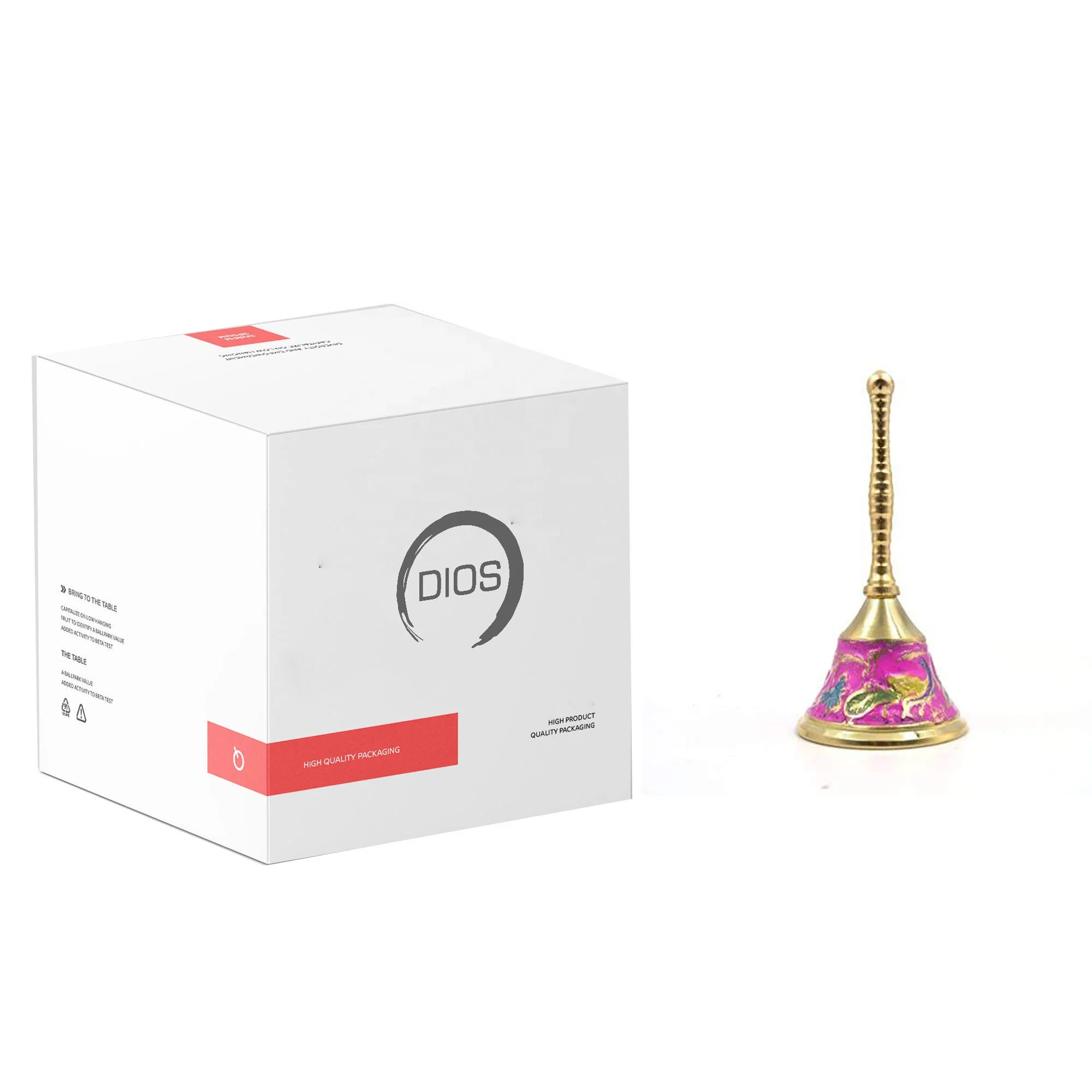 Elegent Pure Brass Bell High selling brass Hand bell in full brass body new Look Metal Peon Bell For Office In Wholesale