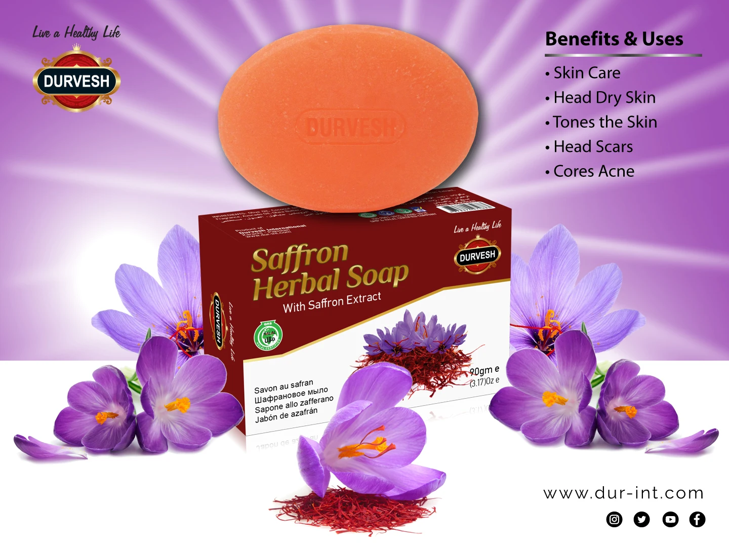 SAFFRON HERBAL SOAP 90gm HERBAL SOAP PRIVATE LABEL WHOLESALE HANDMADE 100% PURE SOAP BEAUTY SKIN WHITENING