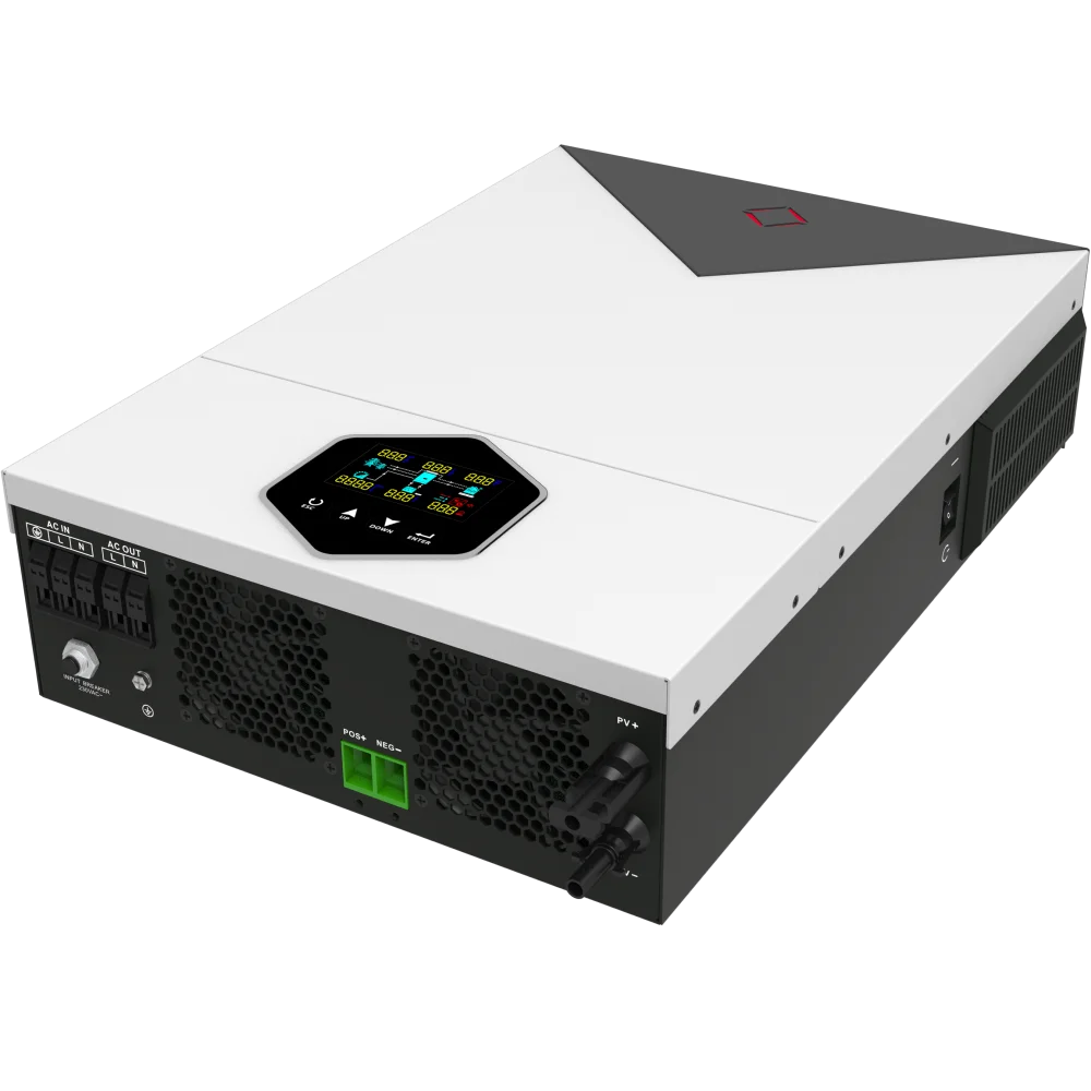 hybrid solar inverter 6200W on/off grid inverter 6.2KW 48V 230V pure sine wave inverter MPPT 120A WIFI optional and RGB display