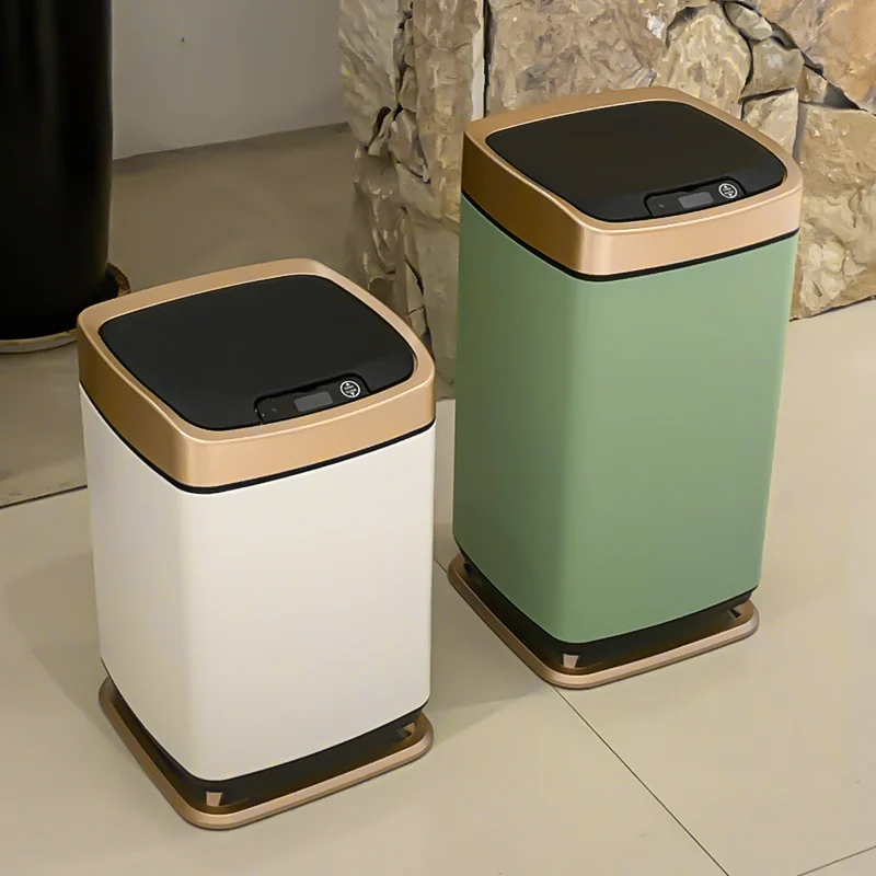 Leasylife 12LRectangle Sensor Rubbish Stainless Steel Sanitary Trash Can  Kitchen Smart Garbage Bin