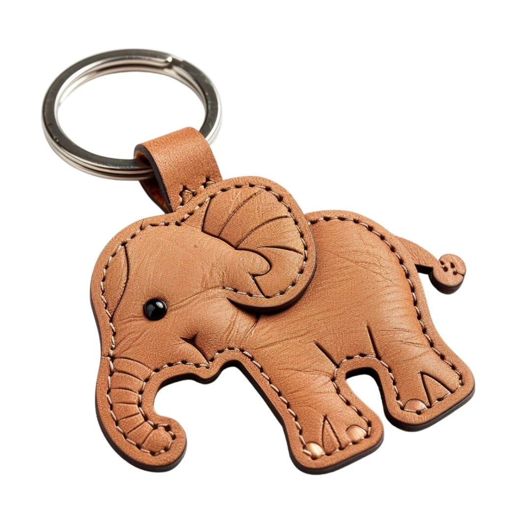 Promotional Cute Koala Kangaroo Elephant Keyring Custom Leather Keychain