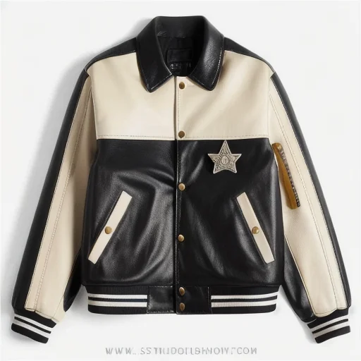 New high quality men varsity hot fashion front flop pocket genuine sheep leather real bomber custom embroidery patch jacket