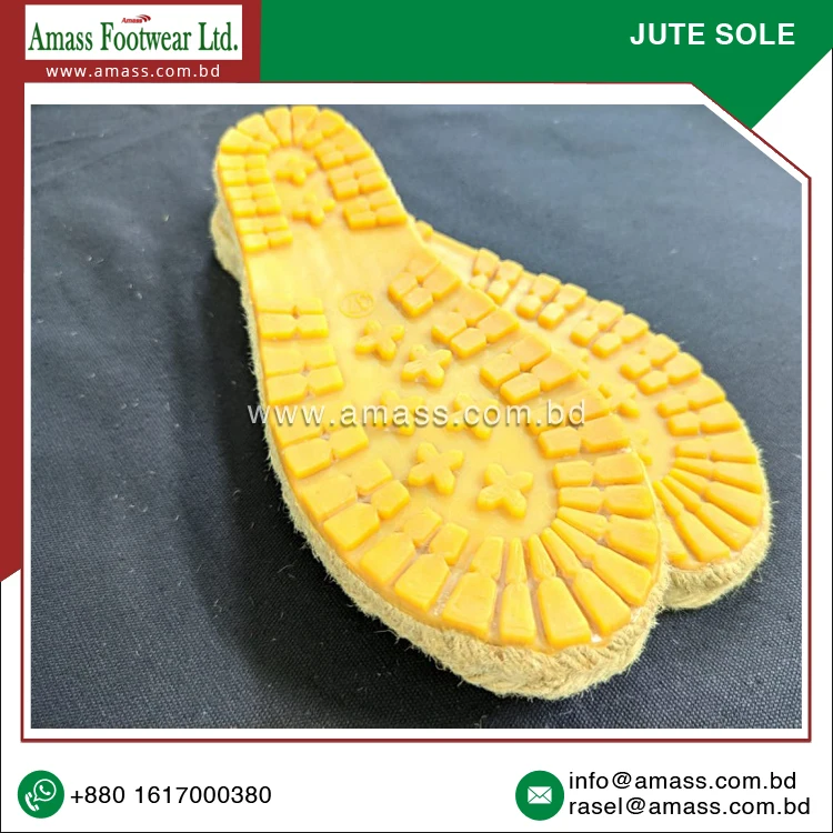 100% Pure and Natural Jute and Rubber Material Made Espadrilles Sole from Leading Bangladesh Origin Manufacturer