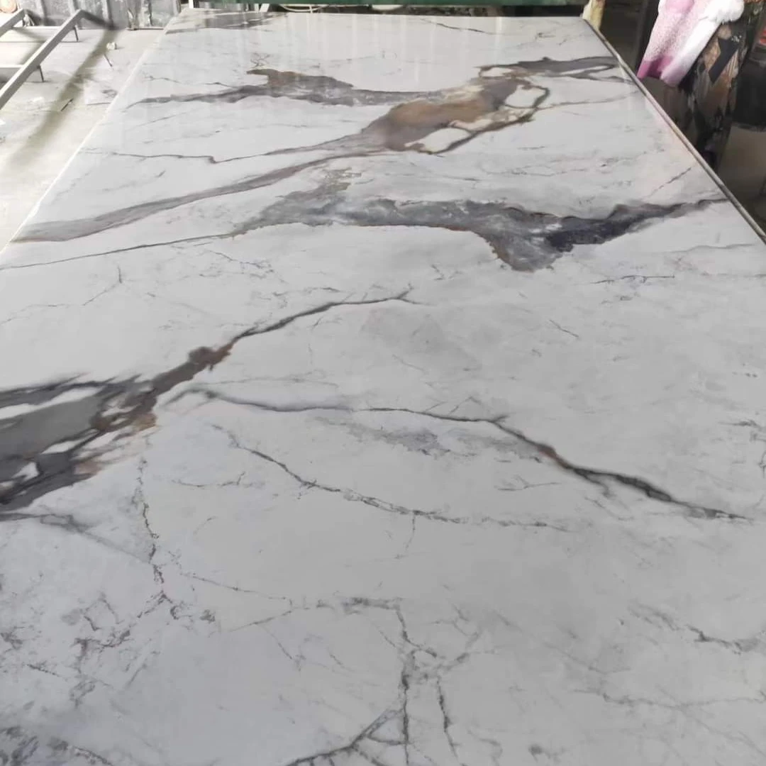 High Quality Coated Kitchen Cabinets High Glossy UV Wall Marble Panel for Bathroom PVC Marble Panel