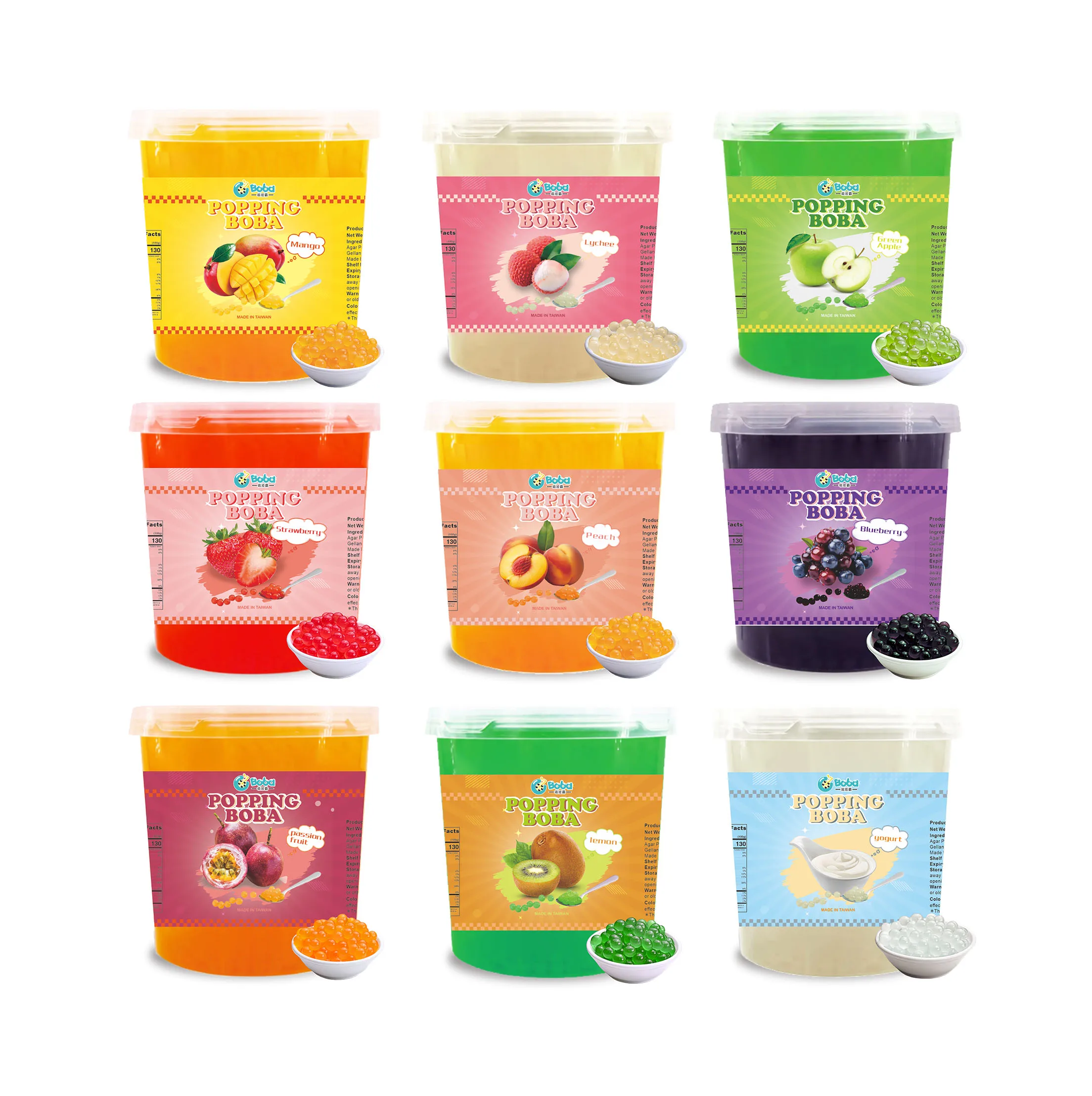 Hot Sales Versatile Various Flavors Popping Boba 3.2kg at Home Suitably Pair with Frozen Yogurt