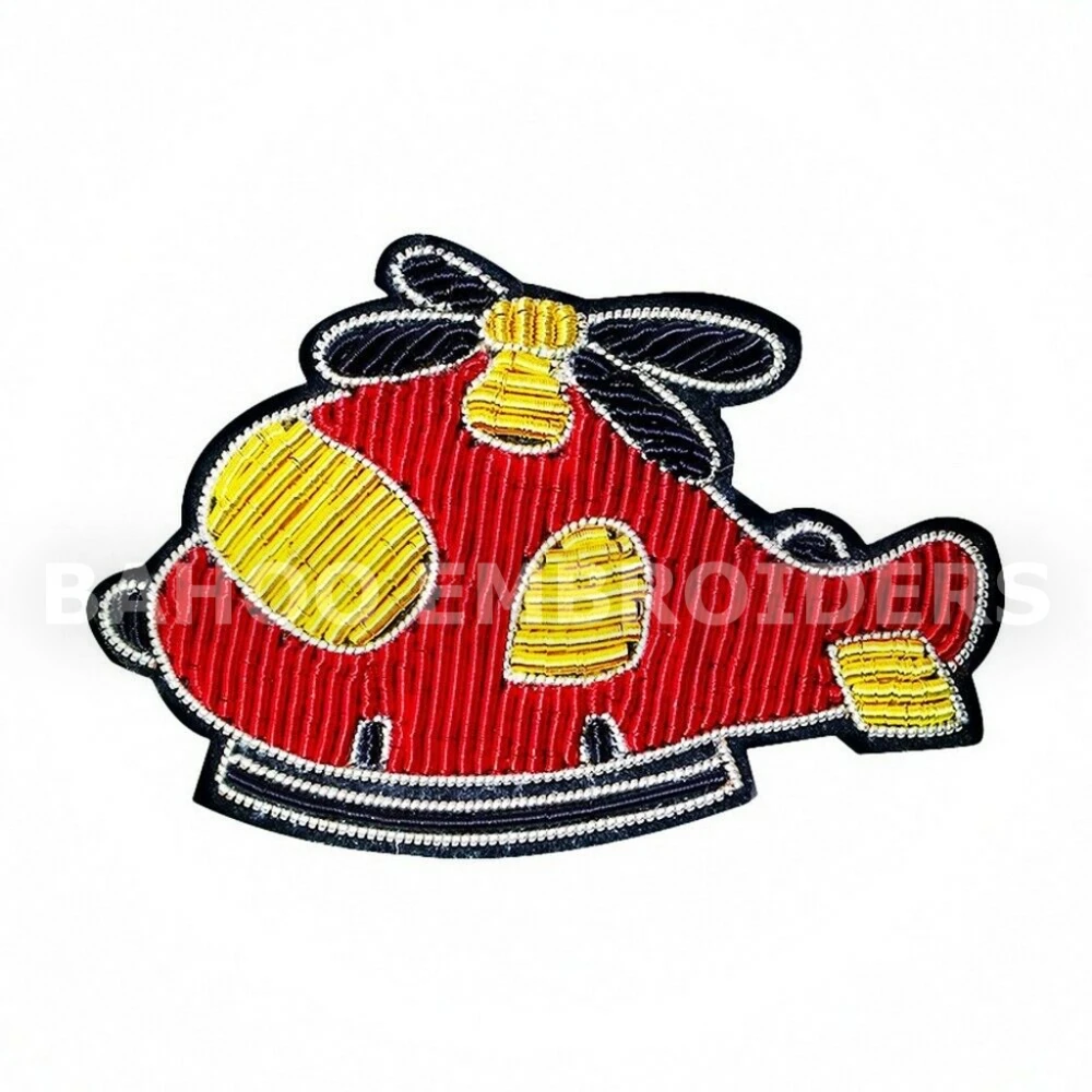 SILK EMBROIDERED BADGE HELICOPTER DESIGN
