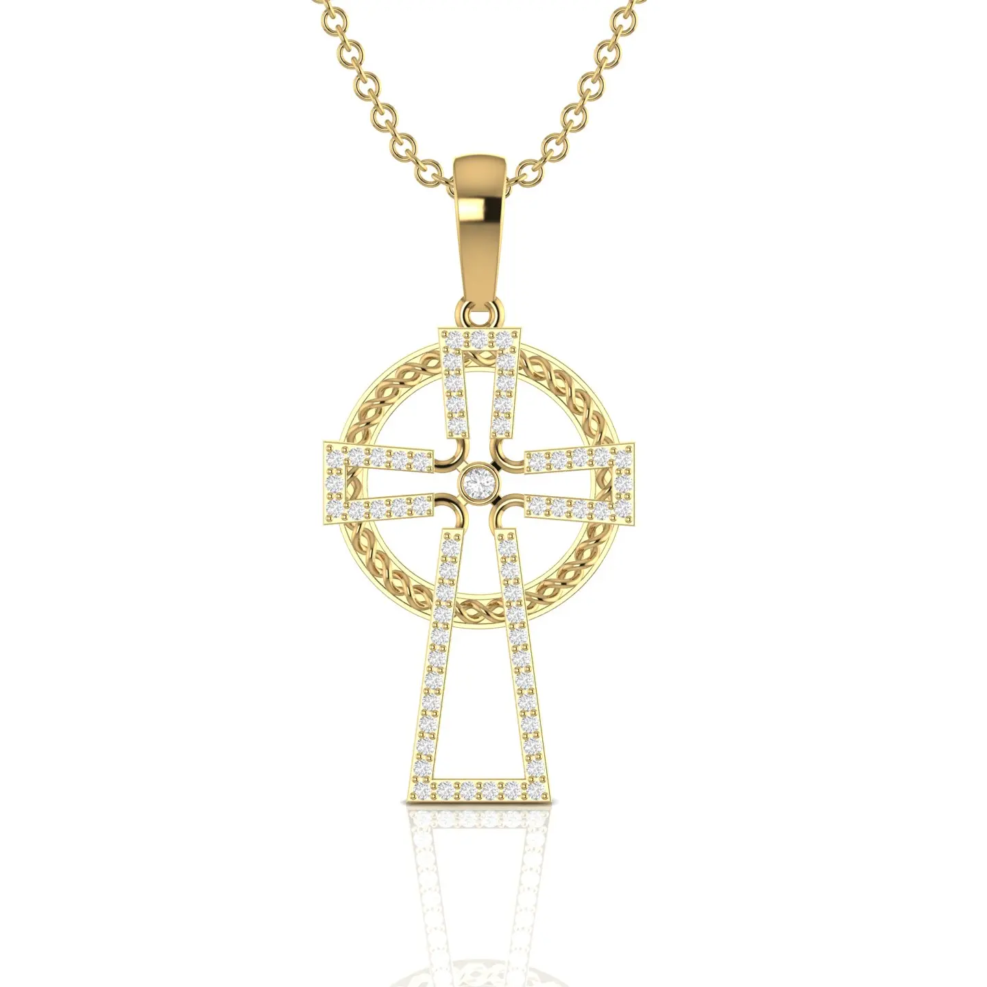 14kt Solid Real Diamond White Gold Religious Charm Cross Pendant Fine Jewelry For Women Birthday Gift Trendy New Collection