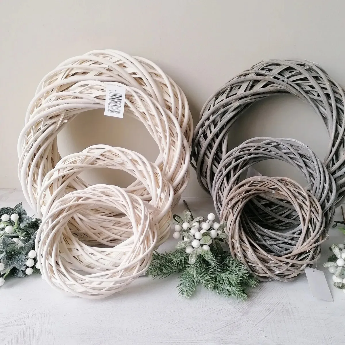 Rattan Christmas Wreaths dried Grape Vine Wreath For Hanging wall indoor Home Wall Decor Rattan Wreath for Christmas