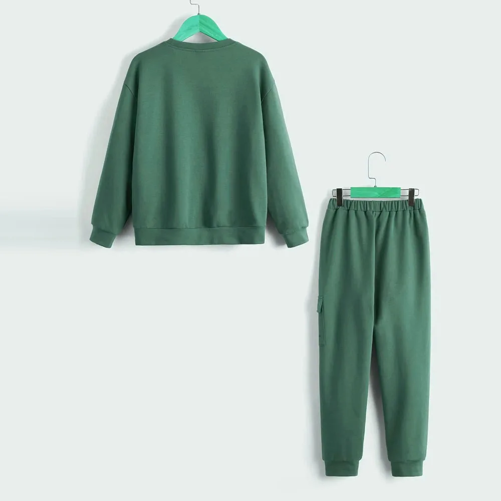 Pullover Kids Clothing Set / High Quality Full Sleeve Children Sweatsuit Set / Breathable Solid Color Unisex Kids Tracksuits Set