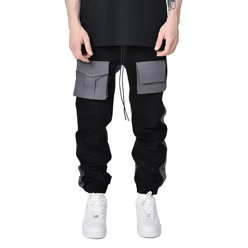 Custom utility cargo trousers wholesale mens stacked pants jogging pants sweatpants 100%cotton safety trouser