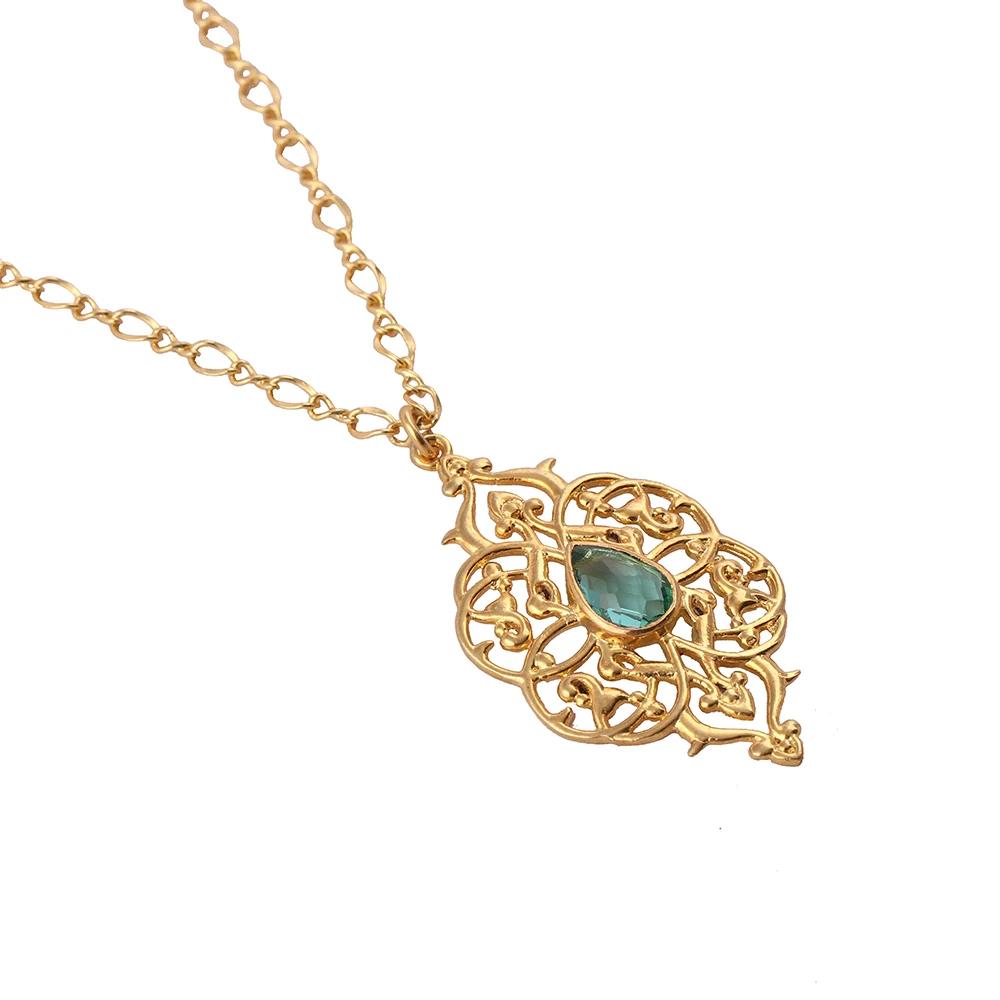 Gold Plated Brass Prong Sett Wholesale Pendant | Handmade Blue Topaz Rectangle Shape Necklace Stone jewelry for women gift