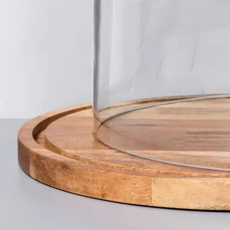 Acacia Wood Cutting Board Set with Steel Handle round Paddle Design for Kitchen Knives and Bamboo Blade