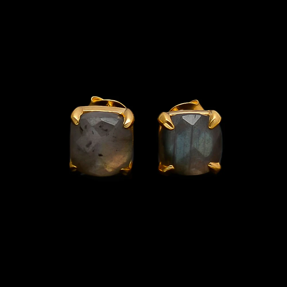 2024 Natural Labradorite Gemstone Earrings 925 Sterling Handmade Gold Plated Women Silver Jewelry High Quality Manufacture
