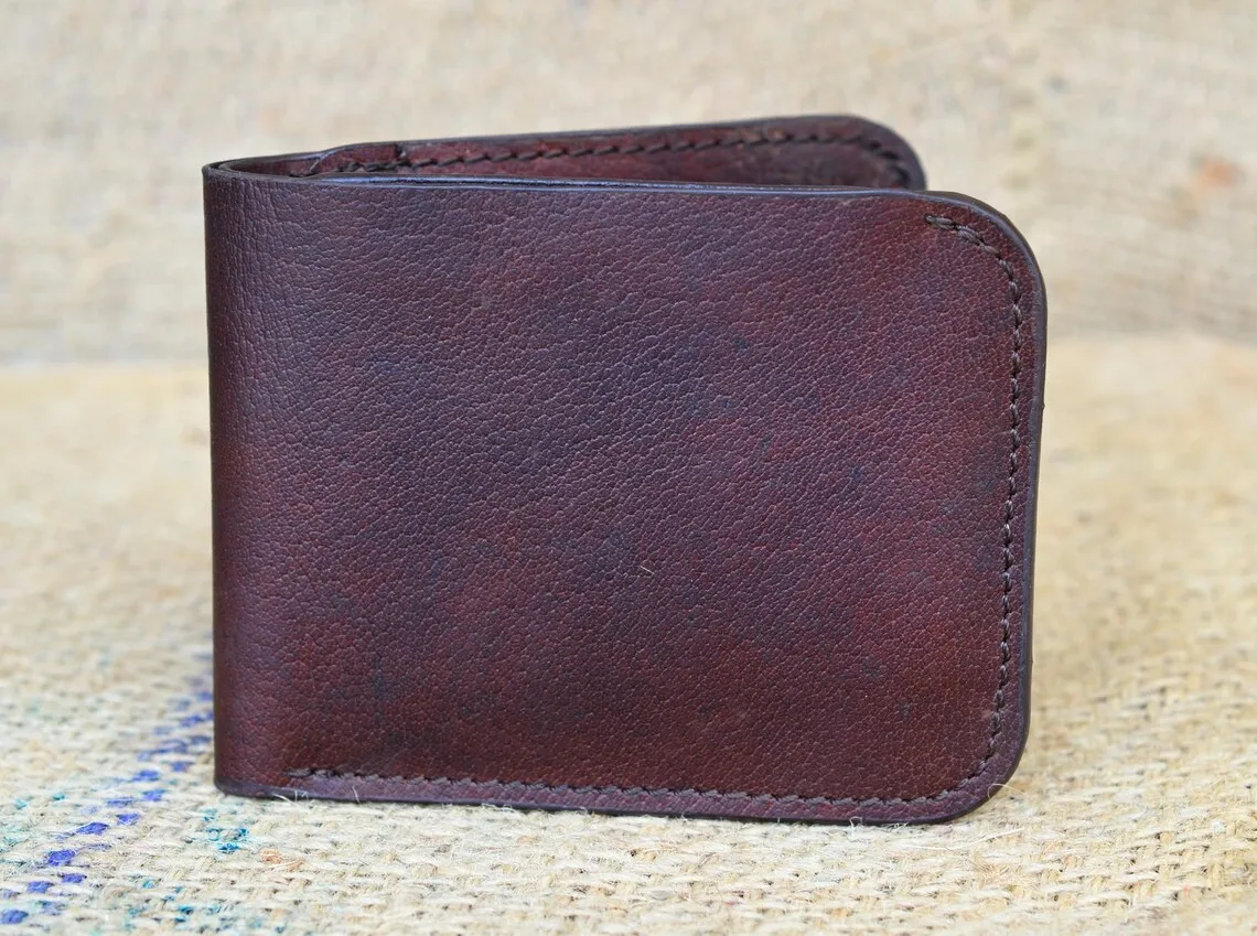 Best Brand 2024 Men Wallet Handcraft Vintage Buffalo Leather Credit Card Holder Premium Quality Women Luxury Wallet For Unisex