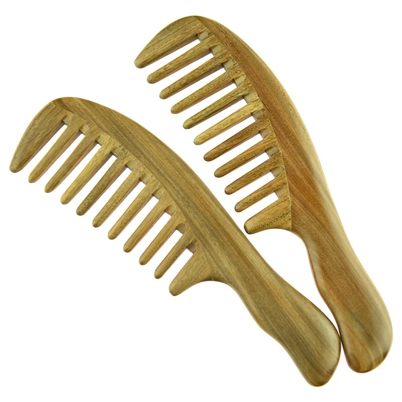 Large Size Massage Combs Natural Non-static Sandalwood Wide Tooth Wooden Hair Comb