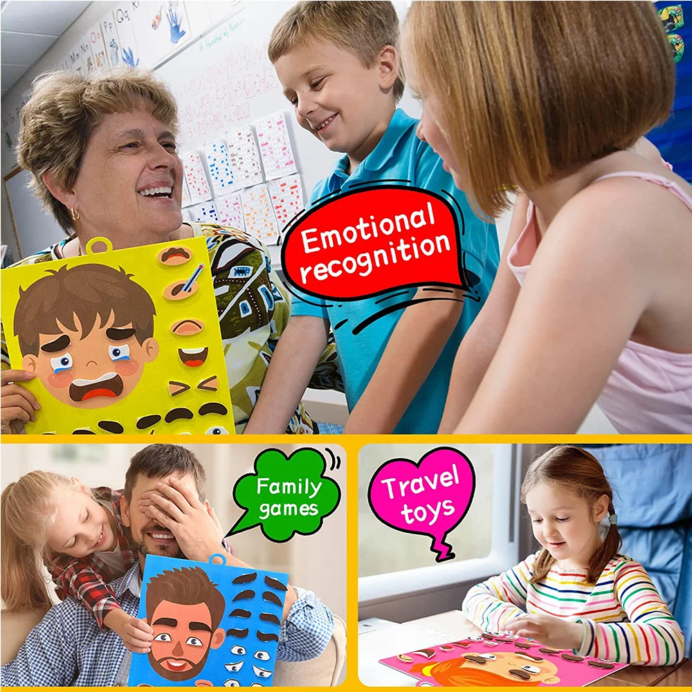 cheap kids educational toys Multiple Facial Expressions toys Felt Face Board for Social Emotional Learning Activities toys