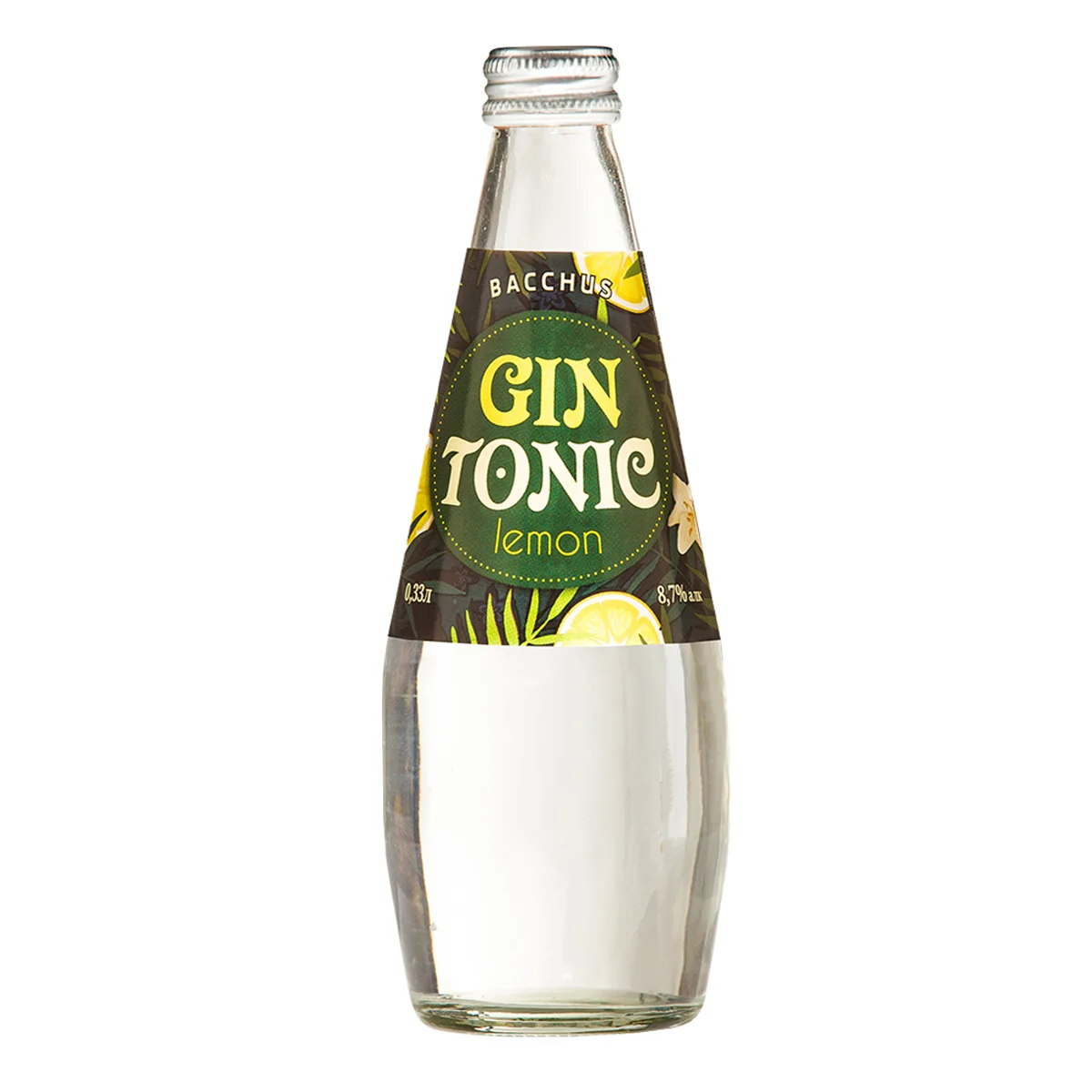 Alcoholic cocktail gin tonic lime according to the original recipe using natural citrus flavors 0,33 l , 7,7% alc.