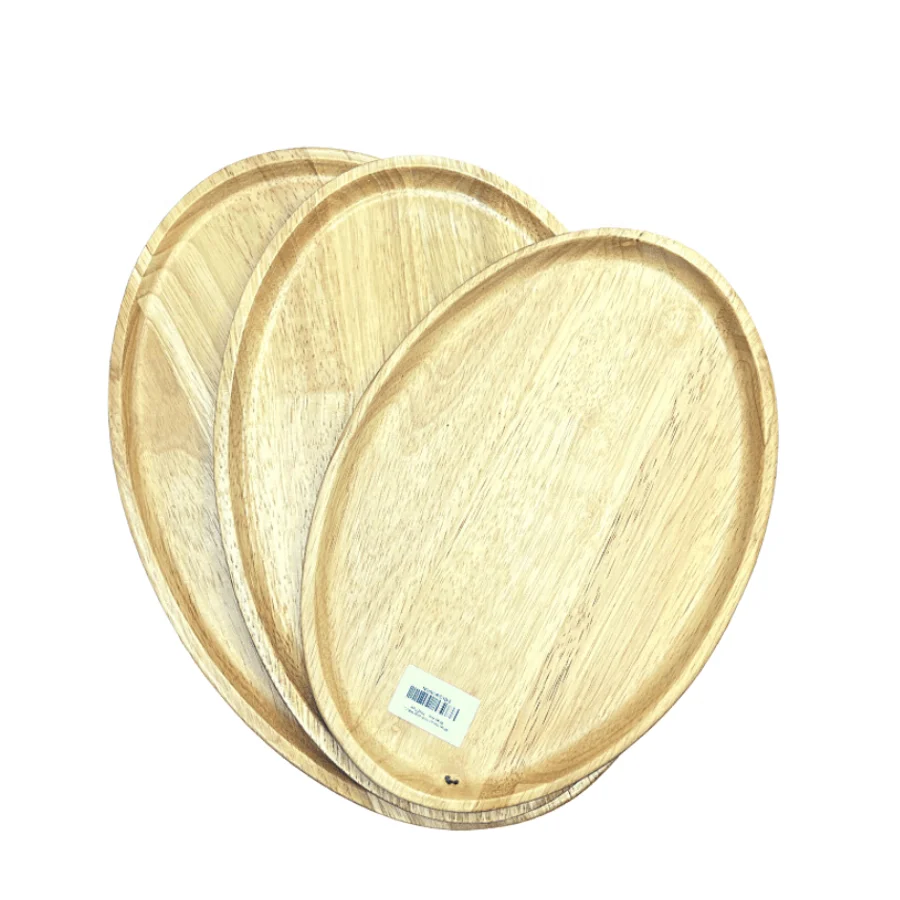 Natural Color Elliptical Walnut Tray 35x16cm Size with 2cm Thickness Furniture Accessories