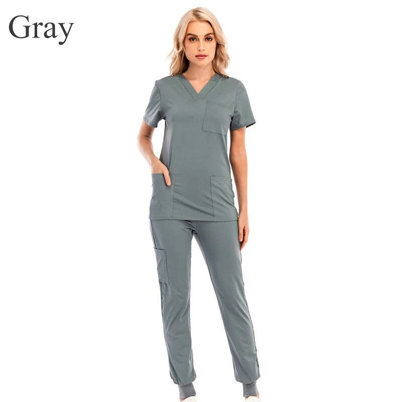 Nursing Scrubs Uniforms Clothes Laboratory Coat Beauty Work Clothes Coat Uniform Health Workers Nursing Short Sleeve