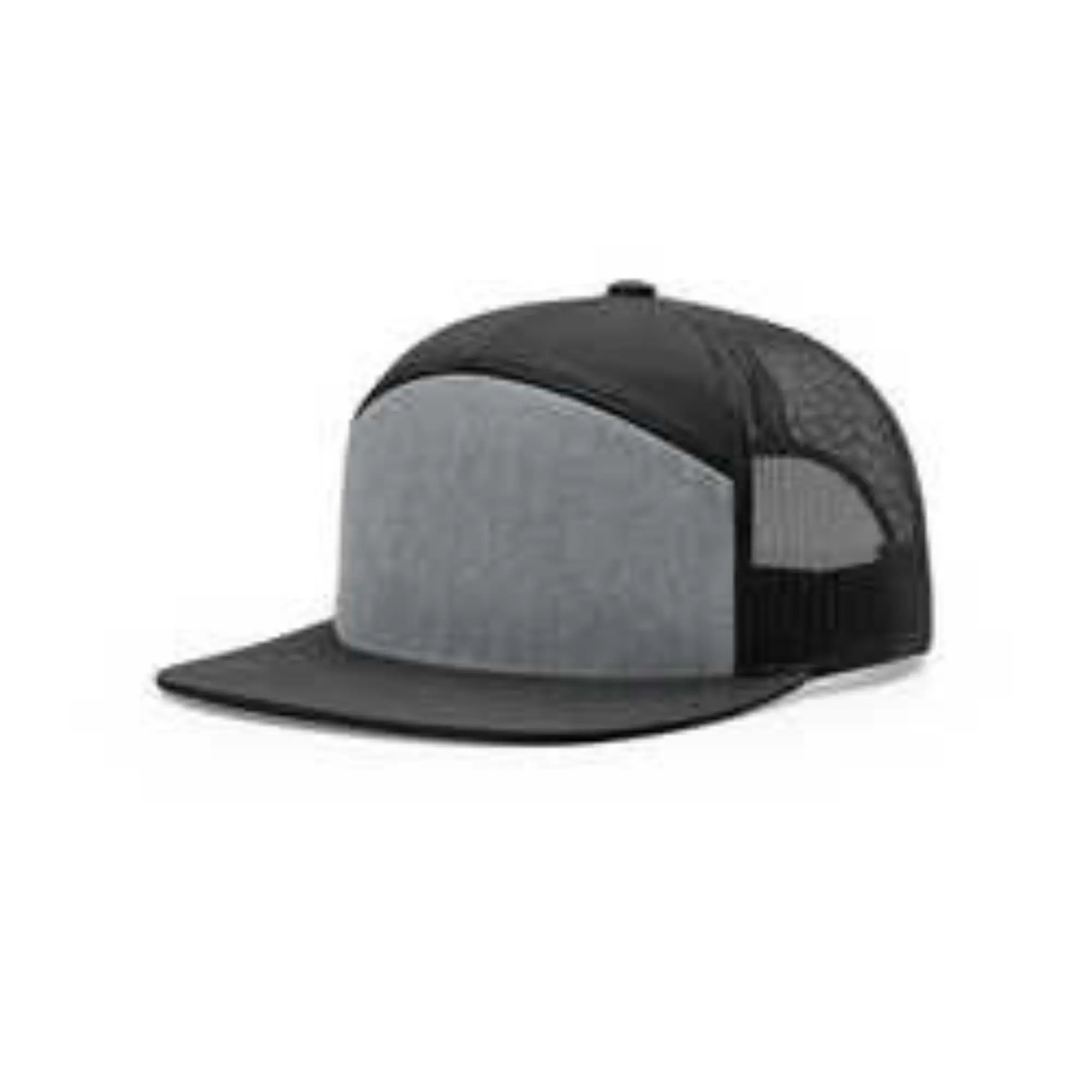 2024 High Quality Trucker Gorras Mesh Sport Caps Custom Blank Flat Brim Snapback Hat 7 Panel Trucker Hat for Men