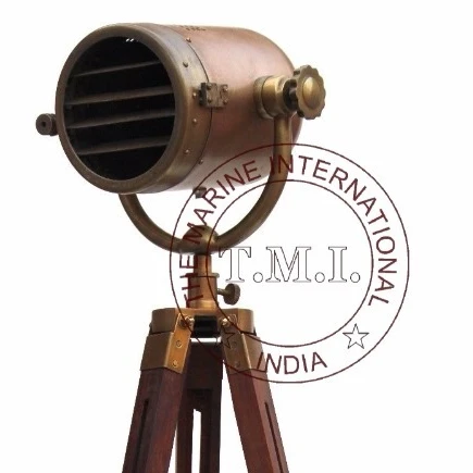 Copper Antique Spotlight  Vintage Look Authentic Model Spotlight with Tripod Stand ~ Floor Standing Lamp