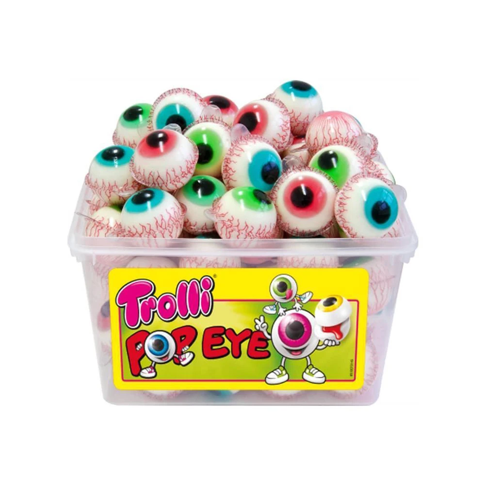 OEM ODM Candies Wholesale Custom Eye Ball Gummi with Sour Jam Filled Sweet Halal Realistic Shape Earth soft